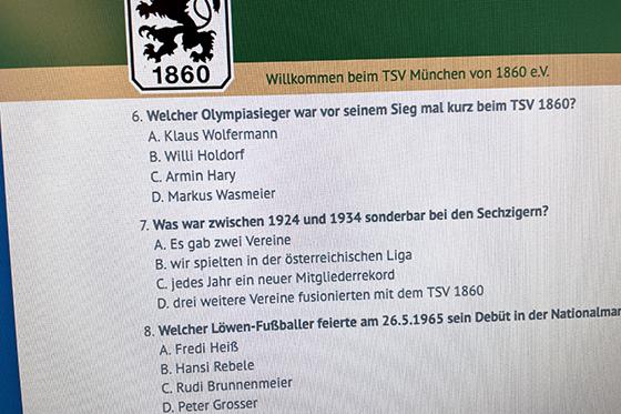 Wissensfragen: das 1860-Pubquiz. Foto: TSV 1860/Anne Wild