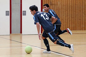 Münchner Hallen-Kreismeisterschaft Lokalfußball: Amateur-Löwen in der Halle. Foto: Anne Wild